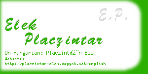 elek placzintar business card